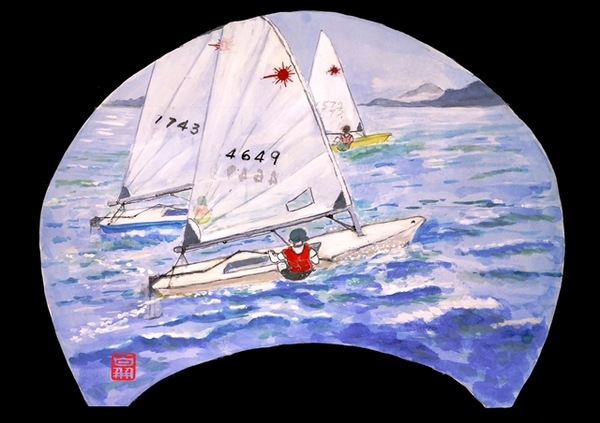SSヨットレース於銚子マリーナ水彩画101749.jpg